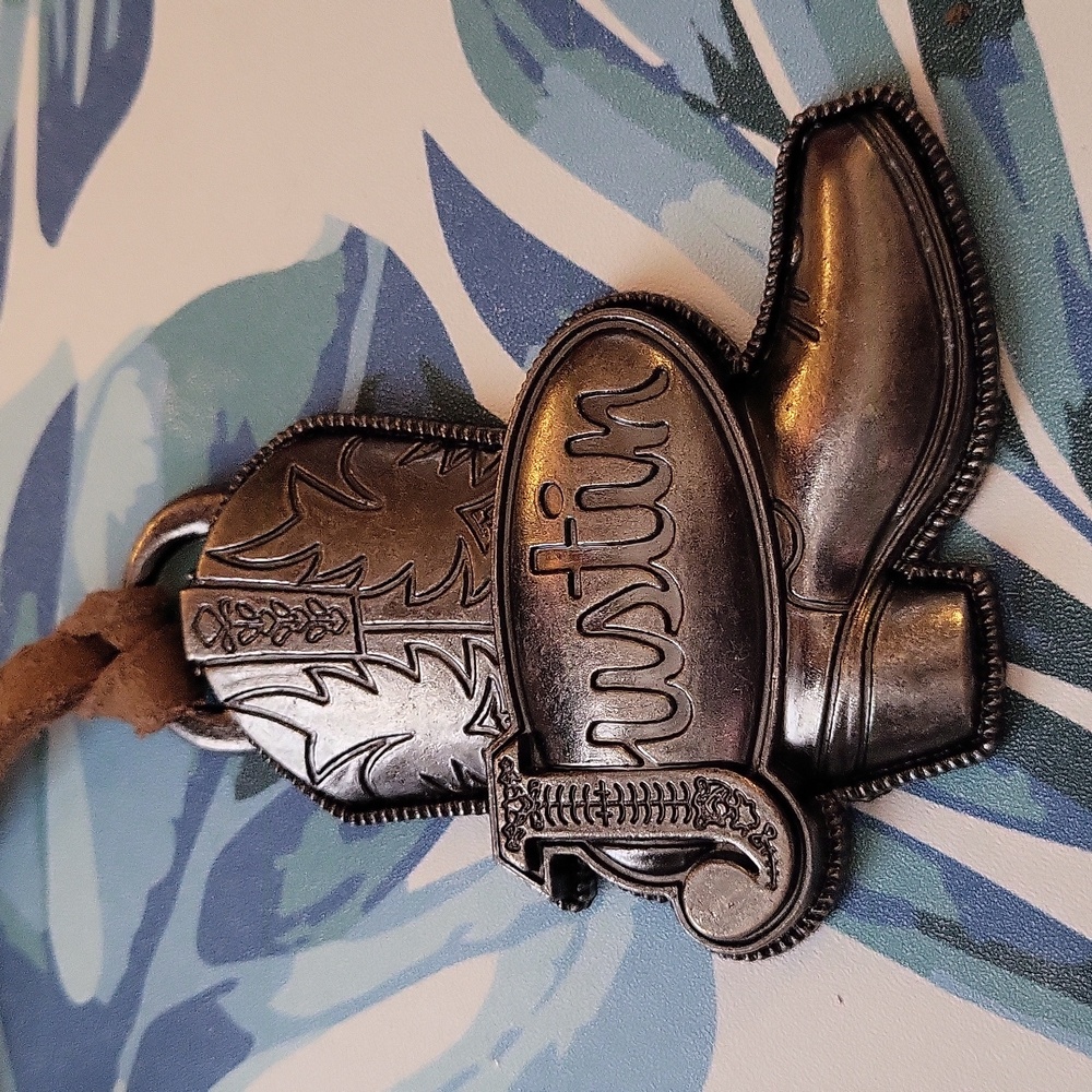 Justin Silver Boot Keychain - Picture 2 of 4